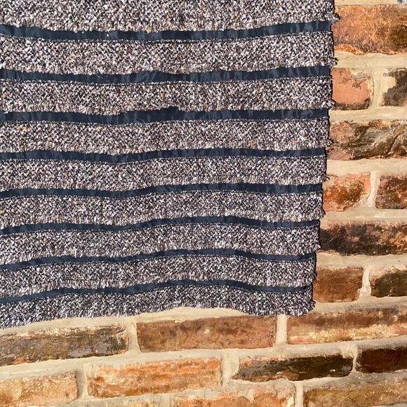 Carlisle Black Multicolor Silk Wool Blend Knee Length Straight Pencil Skirt 8 - Picture 3 of 7